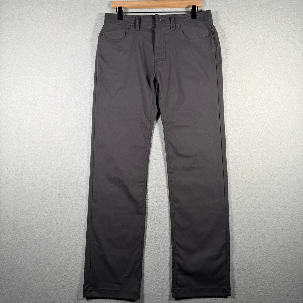 Prana Brion Pant II Mens 32x32 Slim Fit Charcoal Grey M4BN32312 NWT